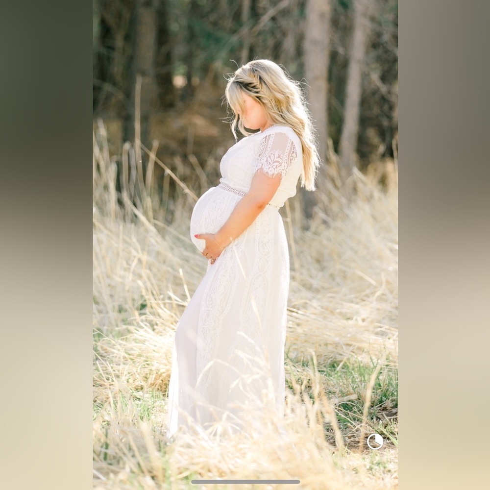 White lace maxi dress